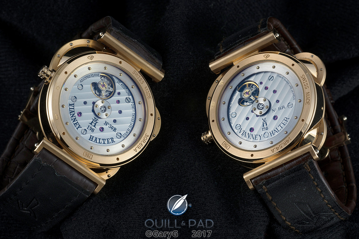 Movement view of two Vianney Halter Antiquas