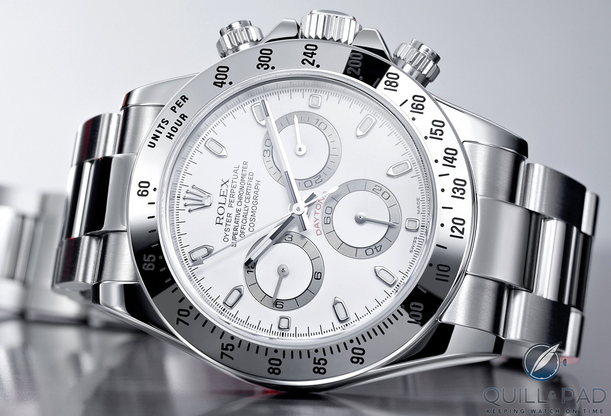 Rolex Daytona in stainless steel with white dial 