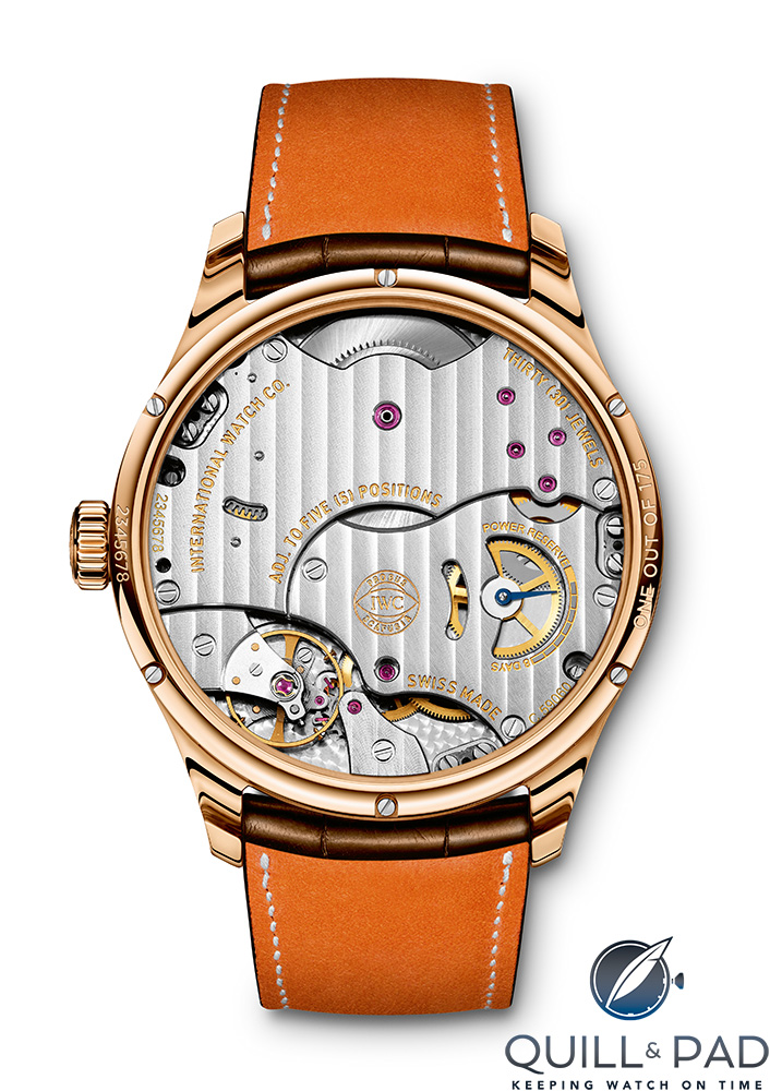 Caliber 59215 movement of the IWC Portugieser Hand-Wound Eight Days Edition 75th Anniversary
