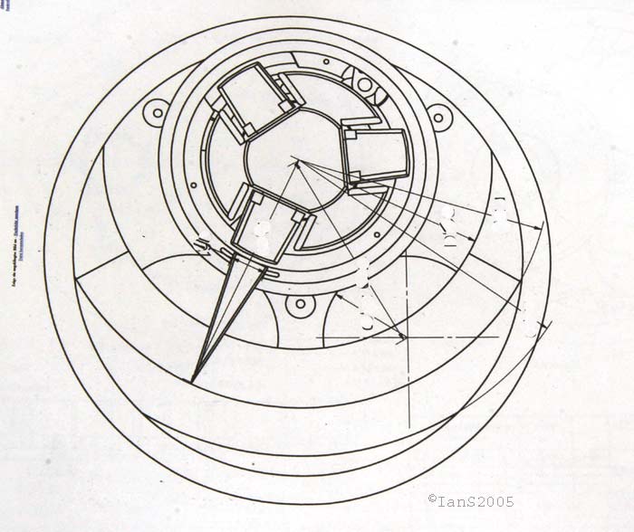Technical drawing of the dial of the Harry Winston Opus V by Urwerk