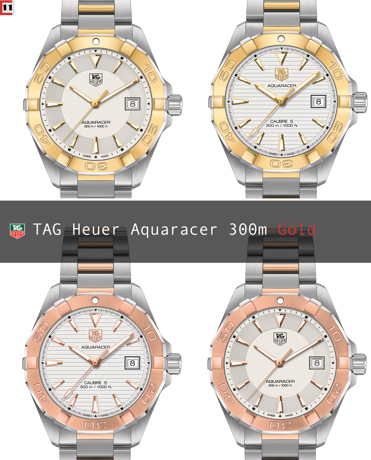 TAG Heuer Aquaracer 300m Gold and Steel
