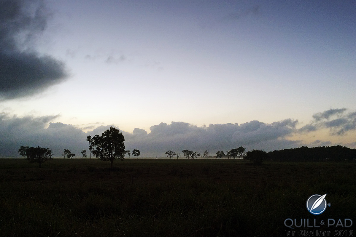 Sun rising over a cattle property near Mackay, Queensland