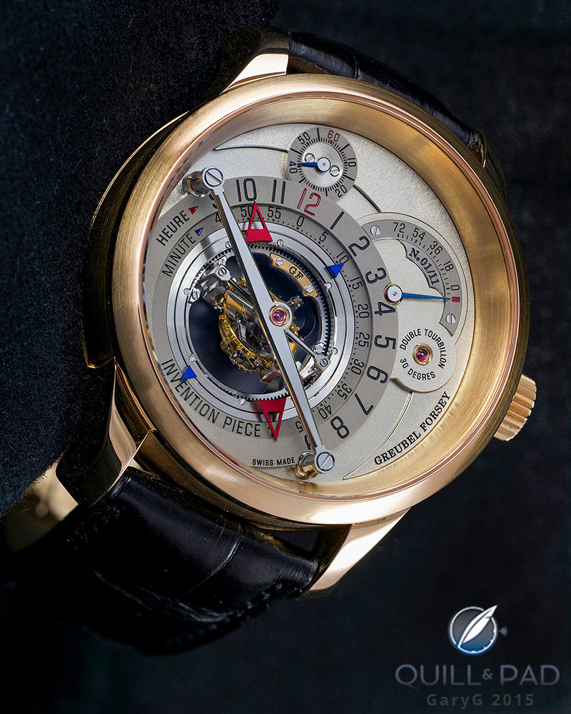 It’s tough to mistake the characteristic Greubel Forsey look on the Invention Piece 1