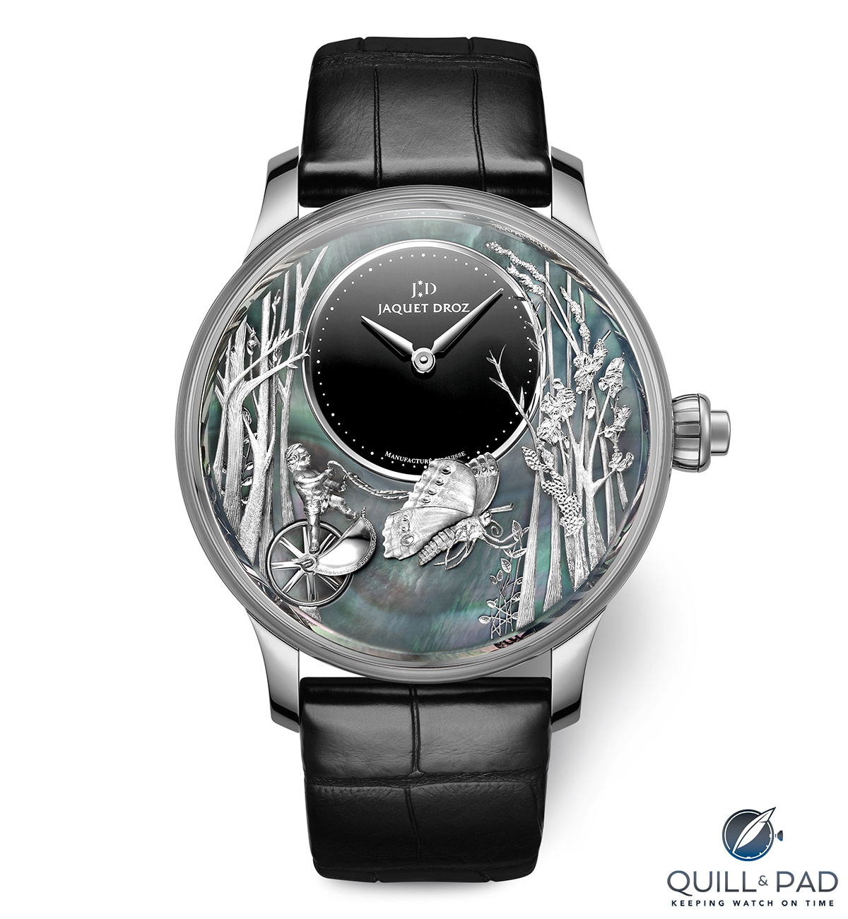 Jaquet Droz Loving Butterfly automaton in white gold