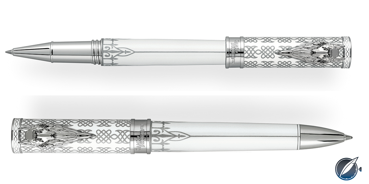 Montegrappa 'Game of Thrones' House Stark roller ball (top) and ball point