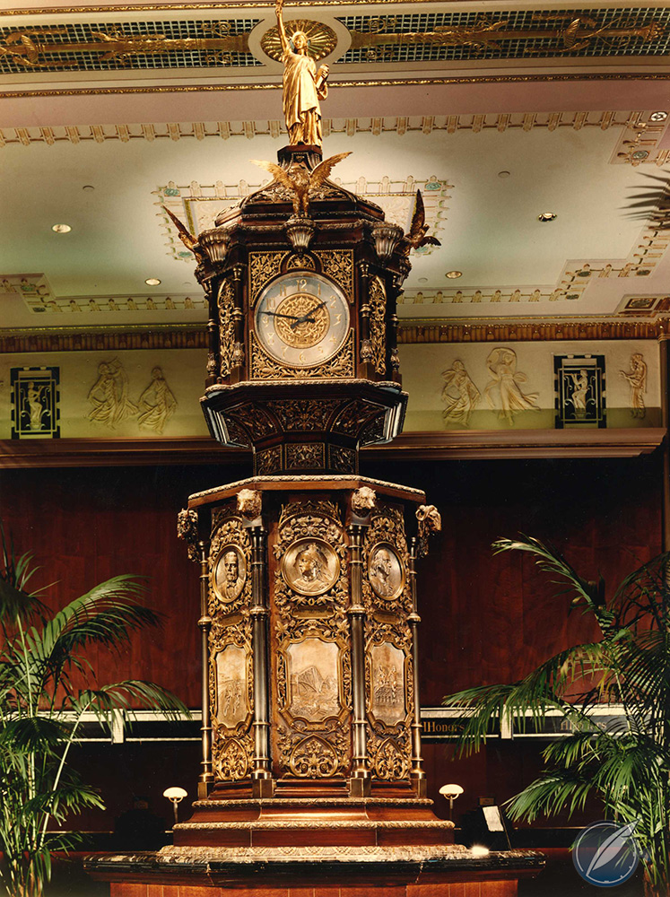 Iconic clock in the lobby of the Waldorf Astoria hotel, New York