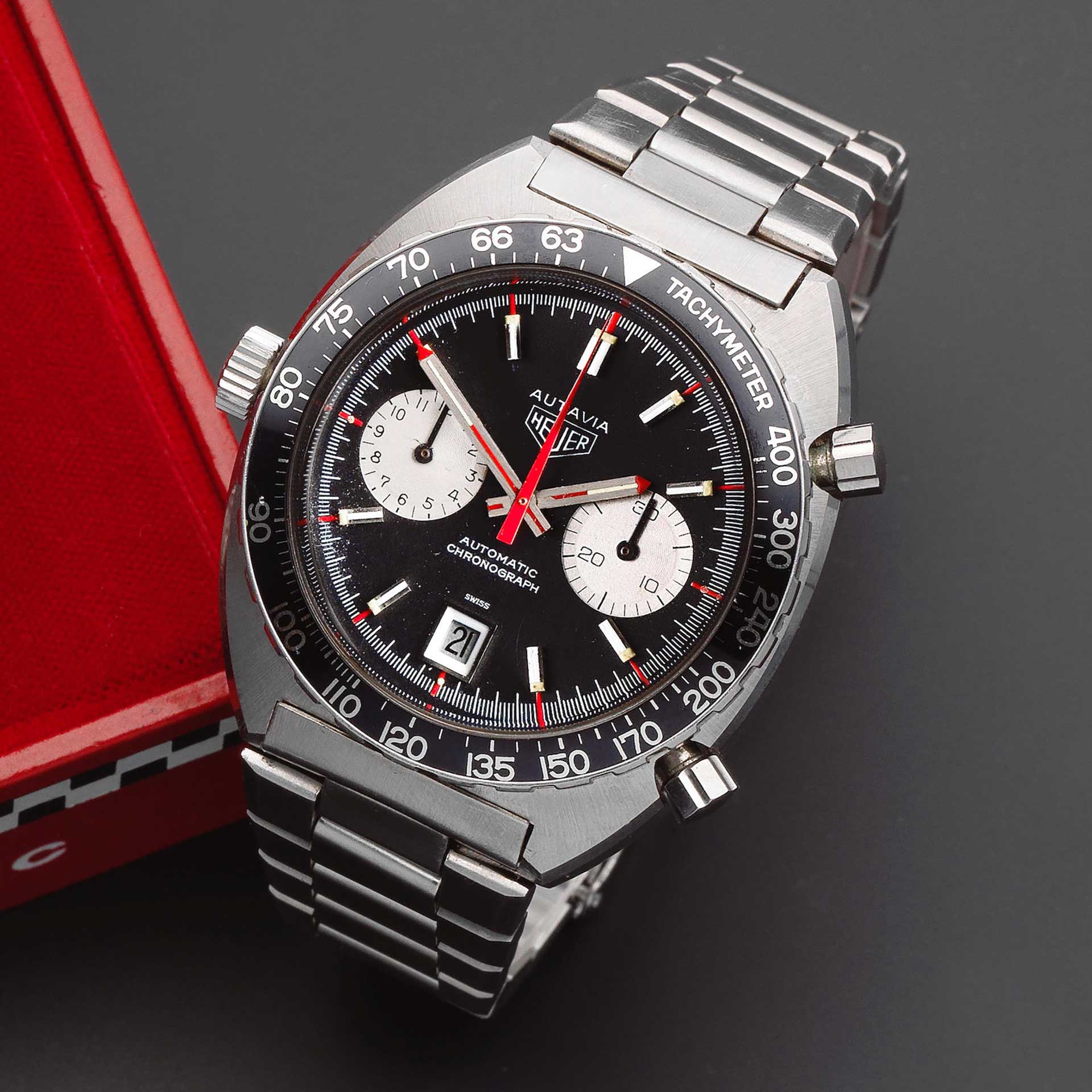 LOT 36 Heuer Stainless Steel Automatic Calendar Chronograph