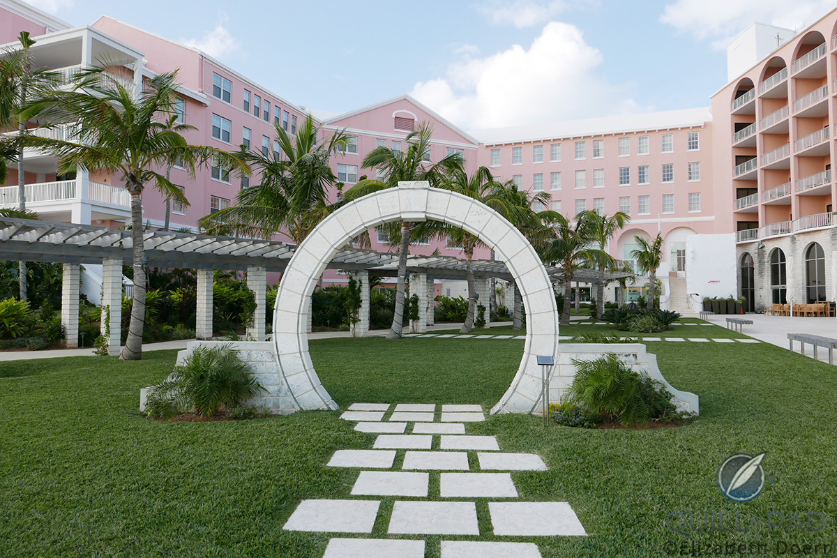 The moon gate on the Hamilton Princess & Beach Club’s property: this traditional element of Bermuda architecture with Chinese influence is found throughout the island