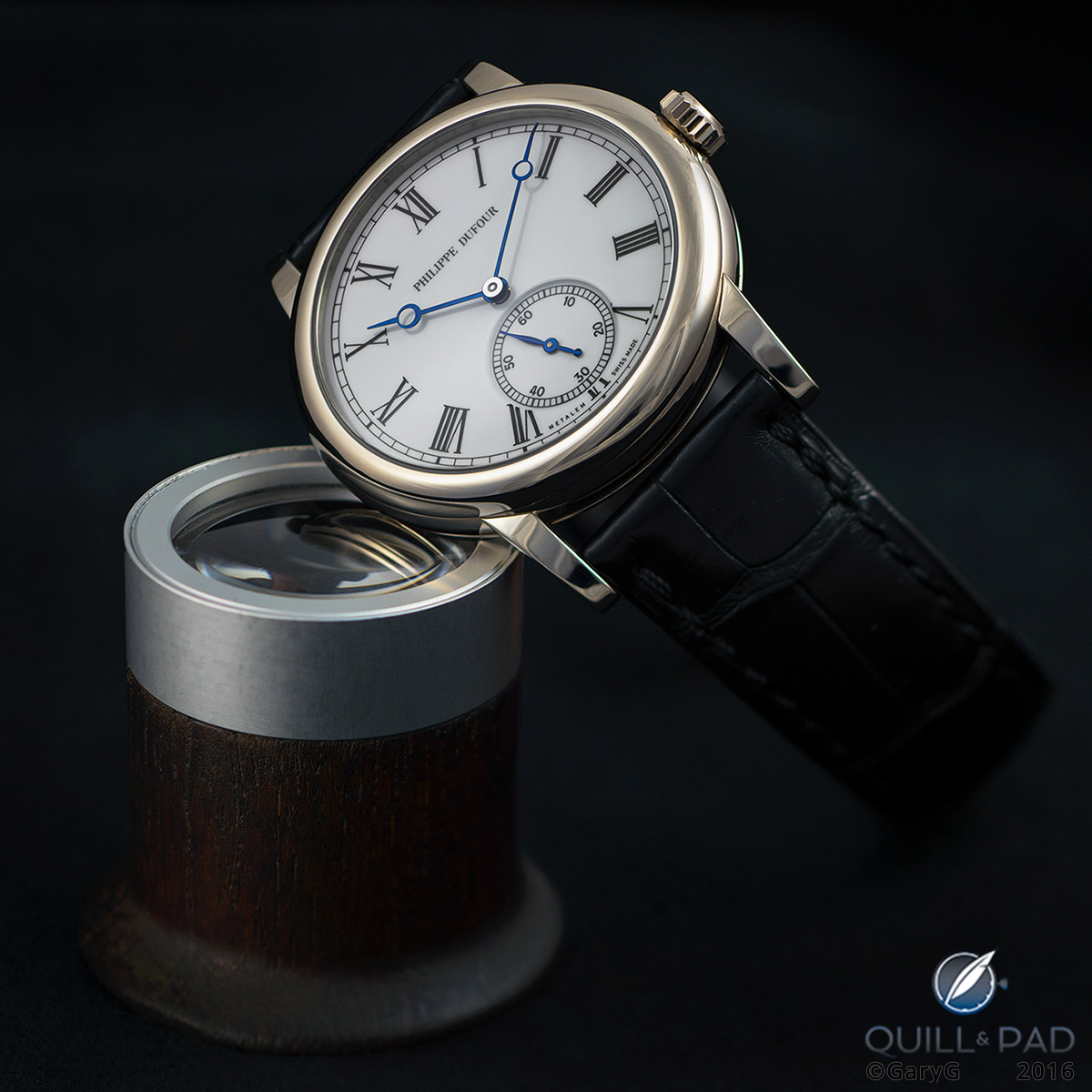 The author’s Philippe Dufour Simplicity in white gold