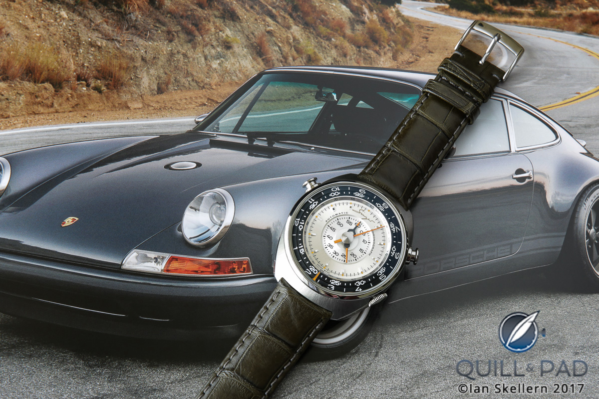 Singer Reimagined Track 1 chronograph (background photo by Antonio Alverdia from the book 'More Than 10')